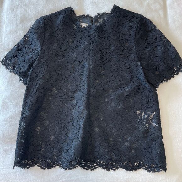 Valentino Designer Lace Top Black Dressy Classy Size 2